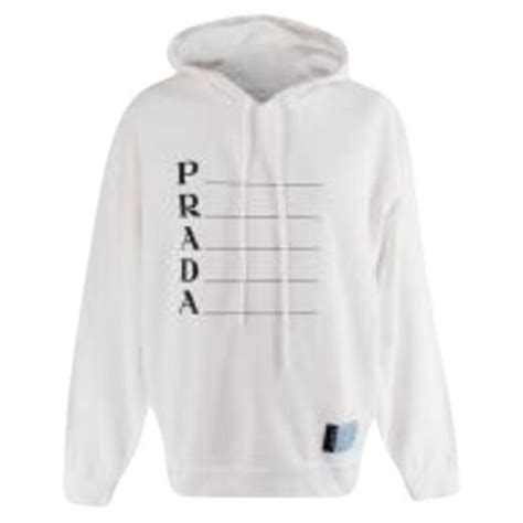 white and black prada shirt|Prada white hoodie.